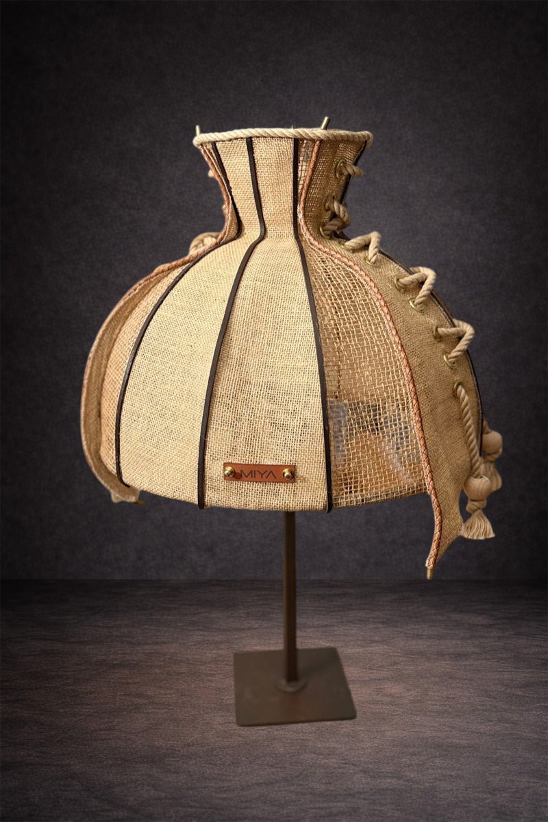 Abat - jour cloche en tissu ajouré corseté – Bohème chic | AYA - MIYA