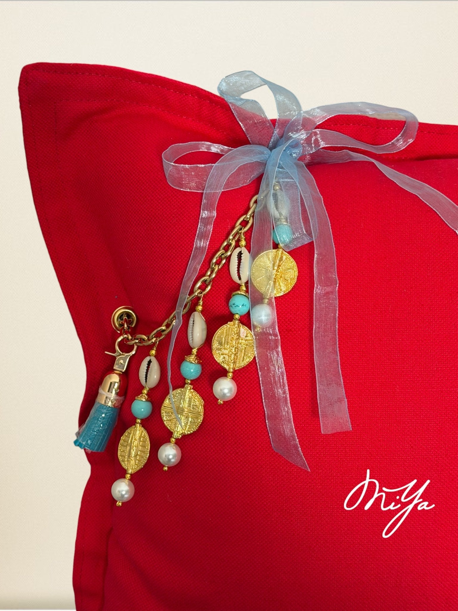 Coussin en lin rouge – décoration bohème chic | SIERRA by MIYA - MIYA