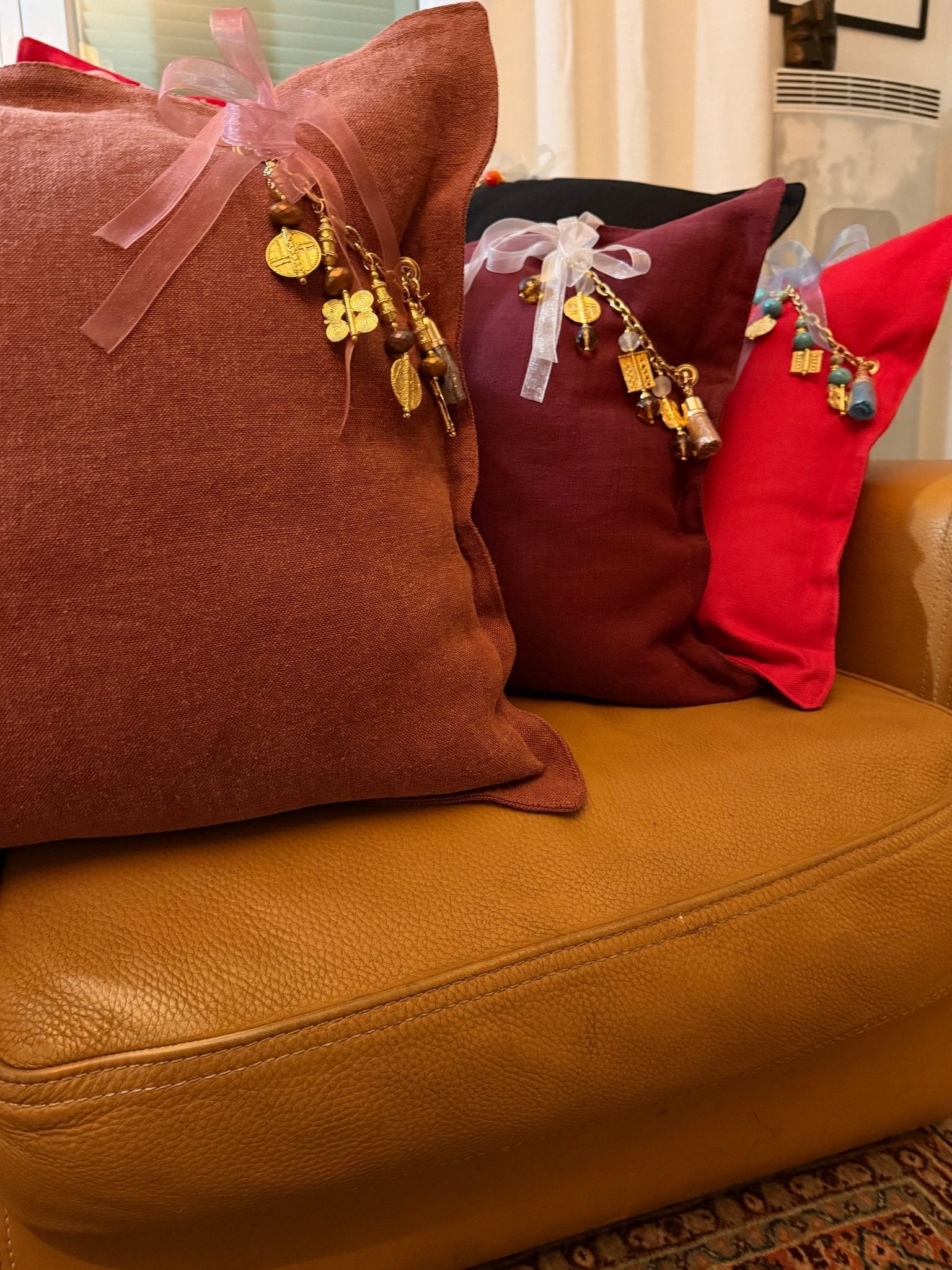 Coussin en lin rouille Sierra 50x50 | MIYA - MIYA