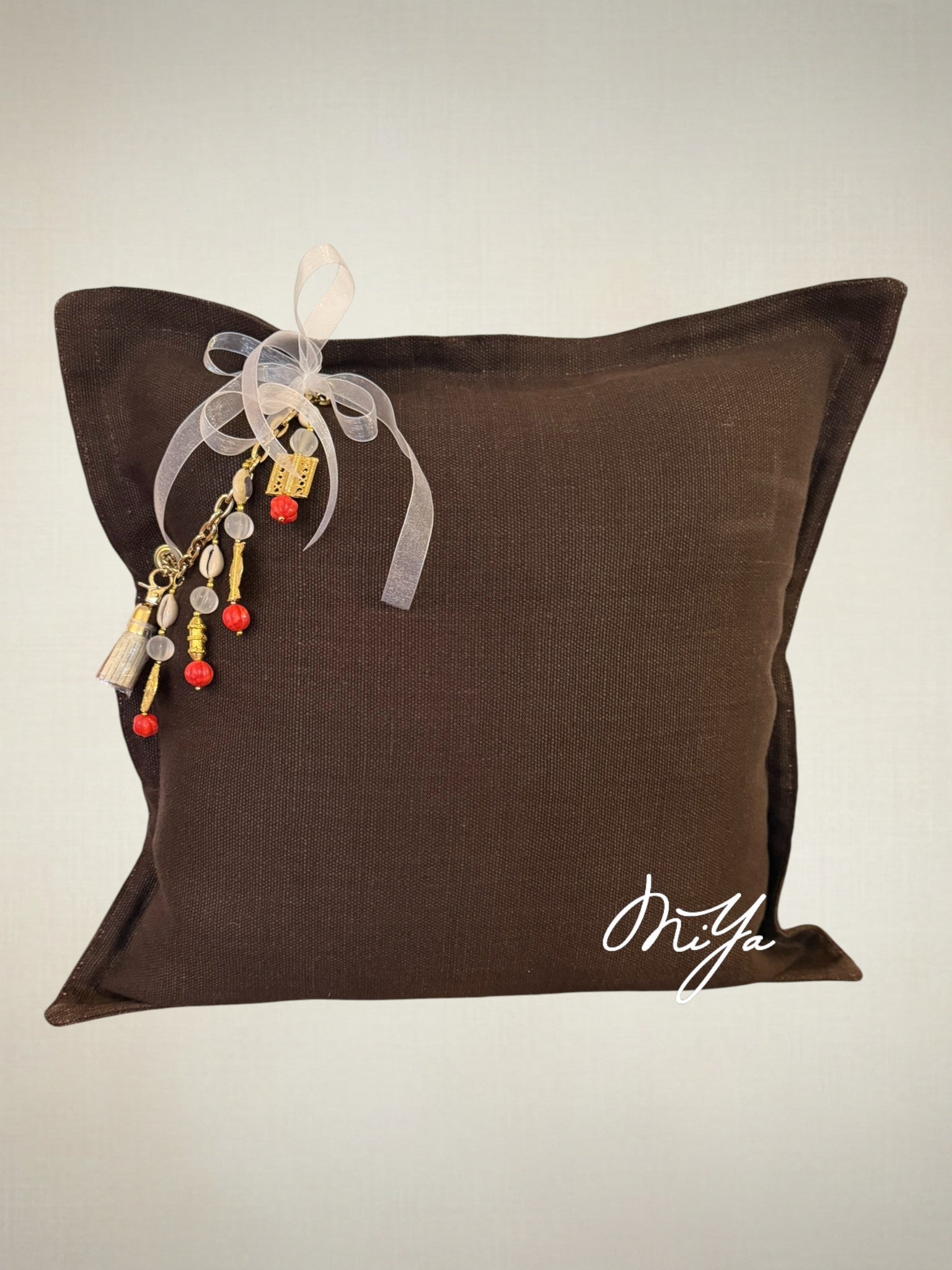 Coussin en lin marron Sierra | MIYA - MIYA