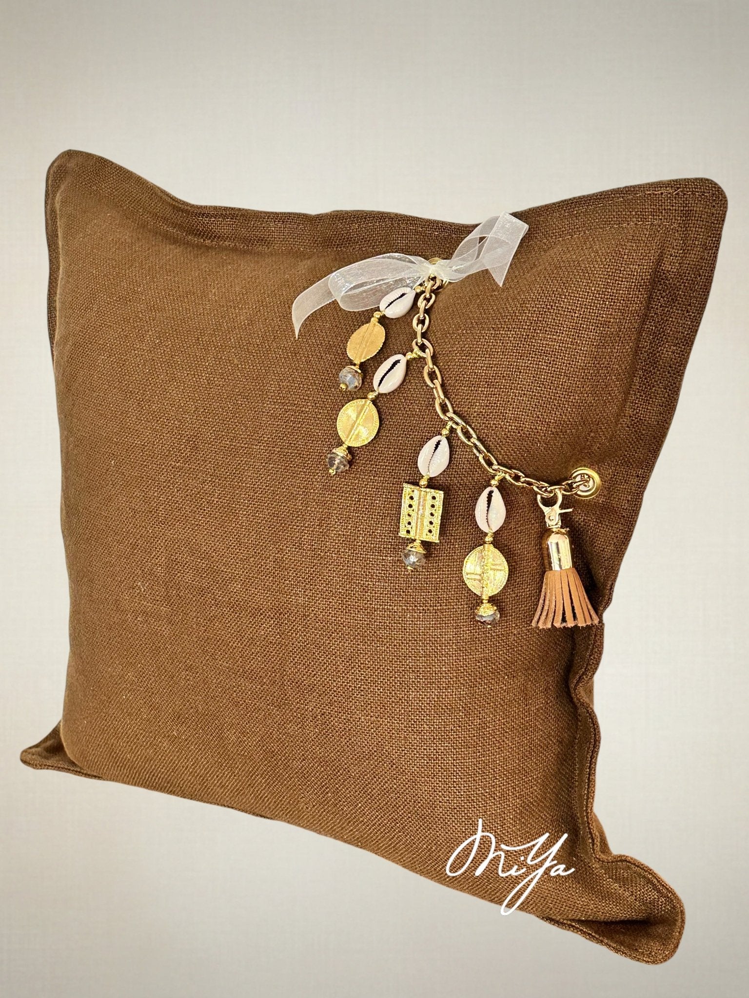 Coussin en lin marron Sierra | MIYA - MIYA