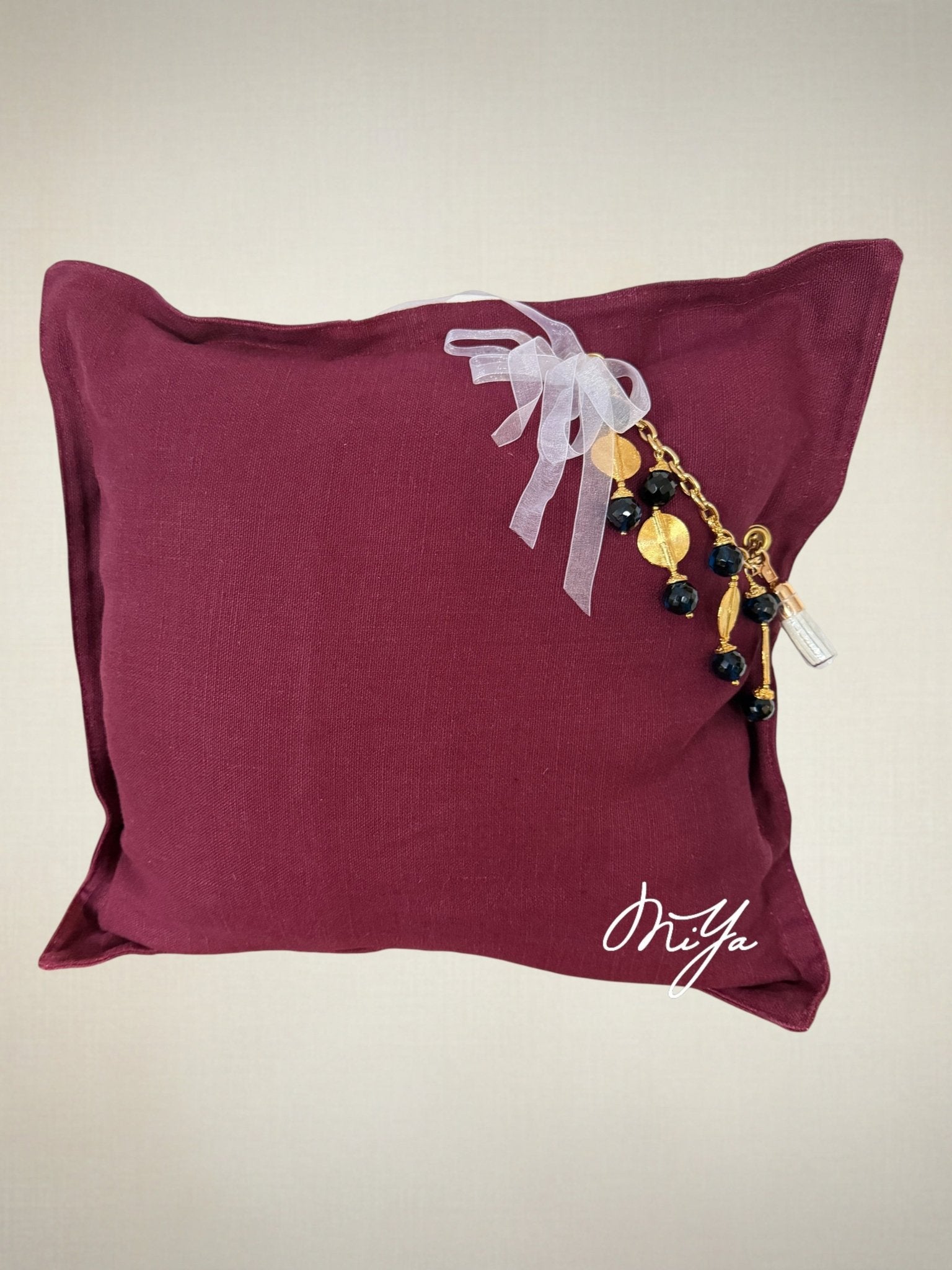 Coussin en lin prune Sierra | MIYA - MIYA