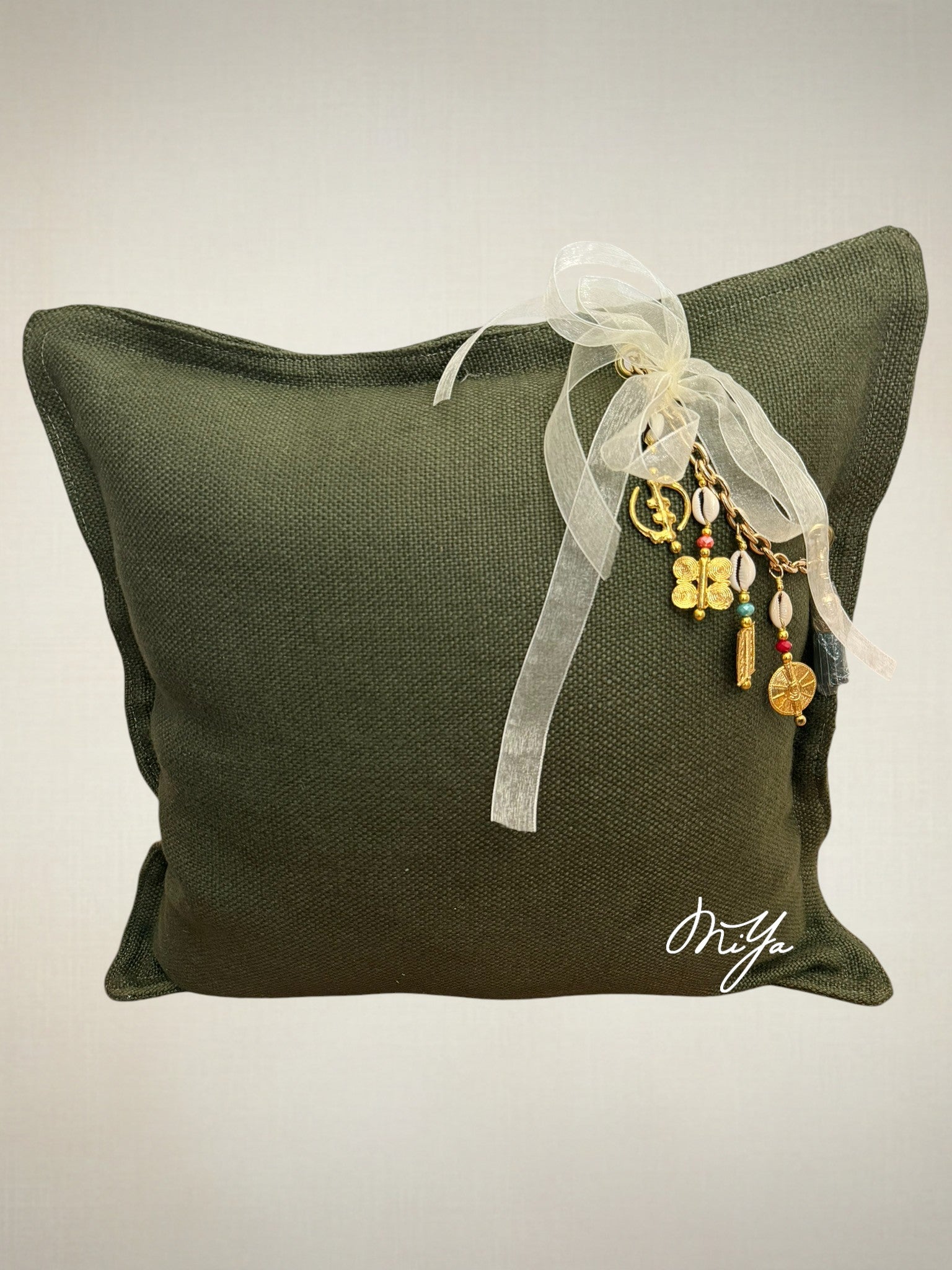 Coussin en lin vert Sierra | MIYA - MIYA