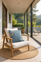 Coussin en lin bleu Sierra | MIYA - MIYA