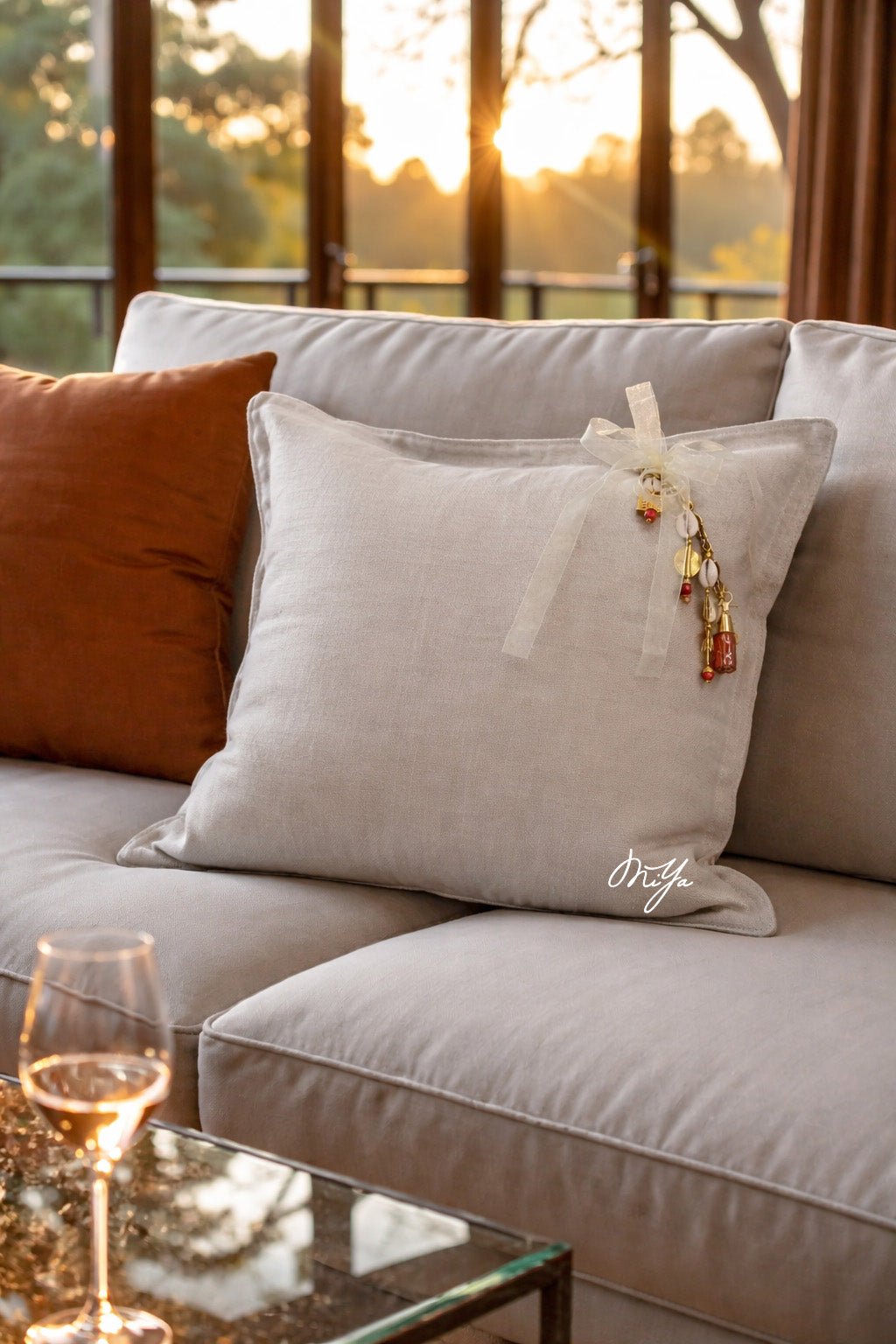 Coussin en lin écru Sierra - MIYA