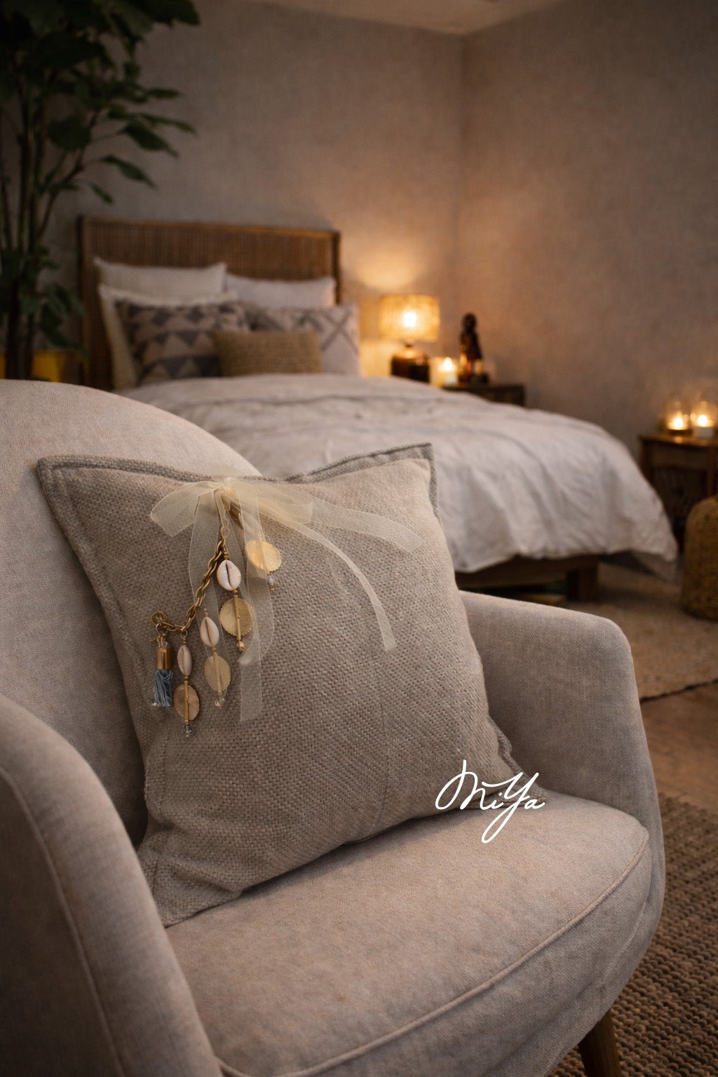 Coussin en lin gris Sierra | MIYA - MIYA