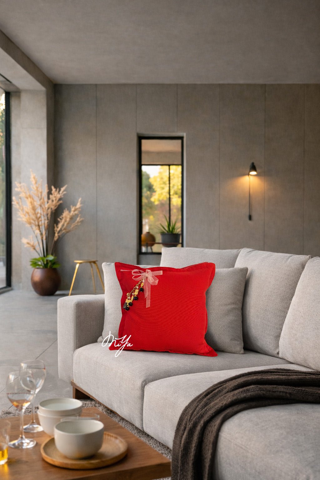 Coussin en lin rouge Sierra | MIYA - MIYA