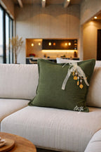 Coussin en lin vert Sierra | MIYA - MIYA