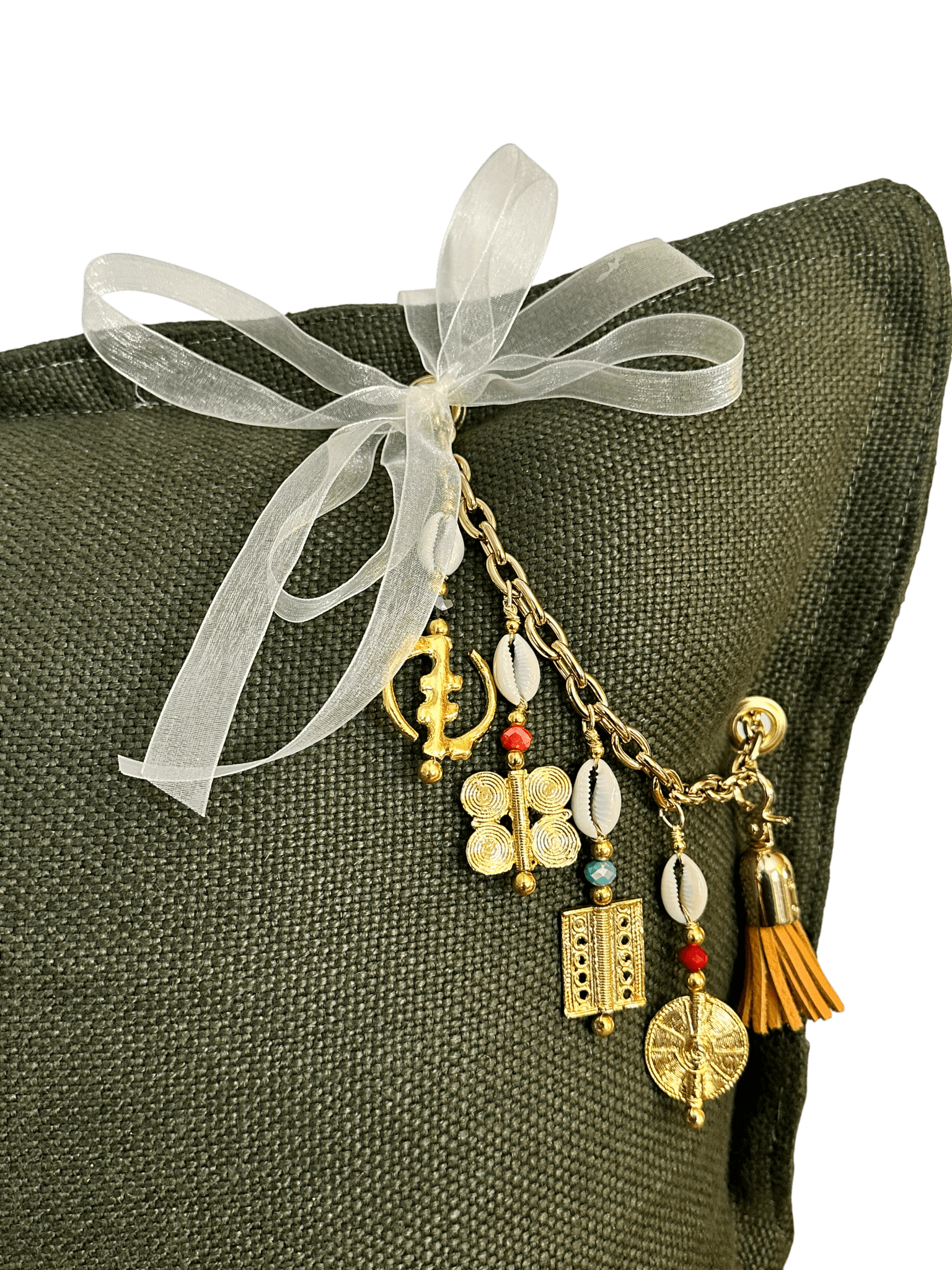 Coussin en lin khaki Sierra 50x50 | MIYA - MIYA