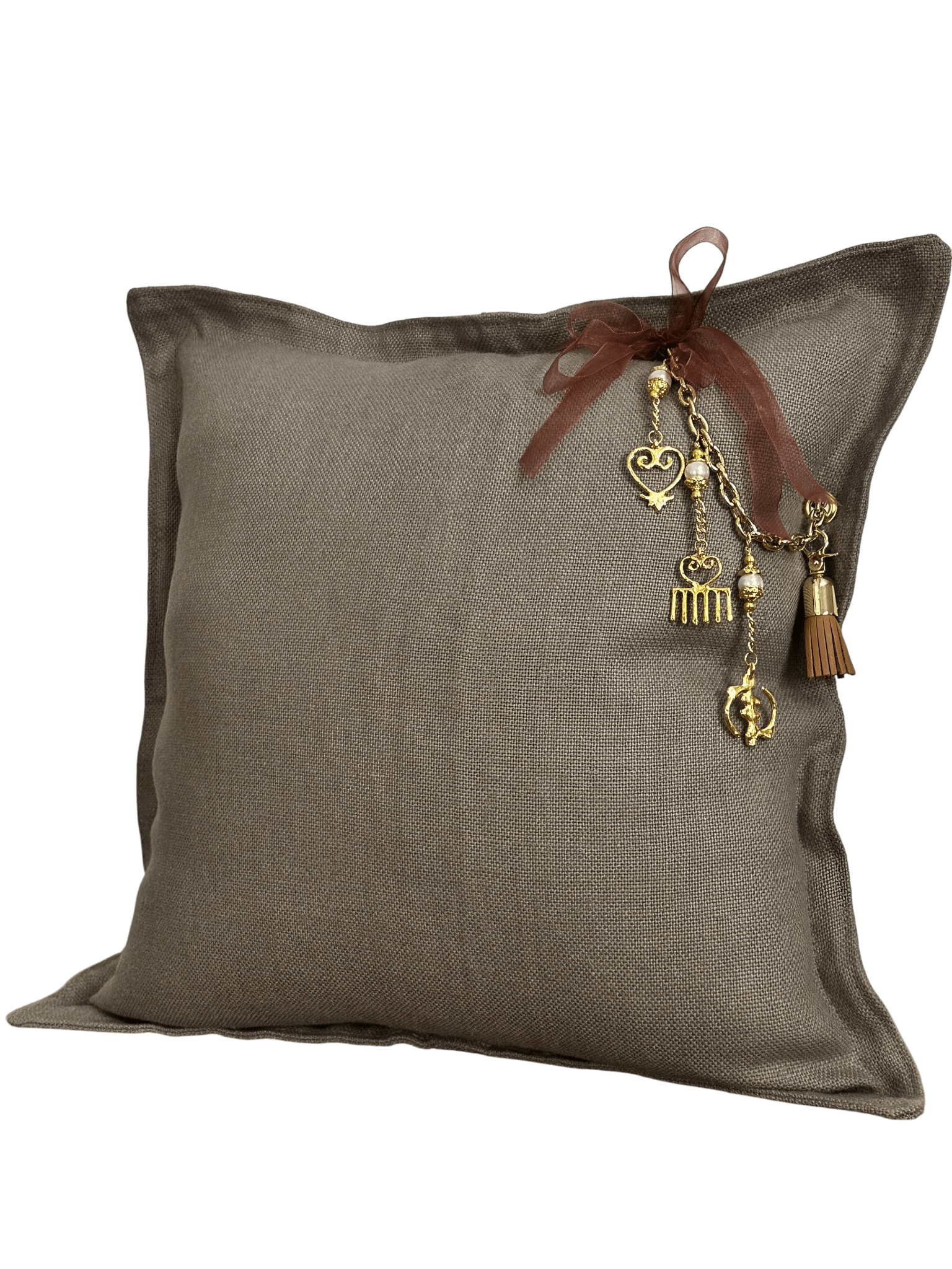 Coussin en lin khaki Sierra 50x50 | MIYA - MIYA