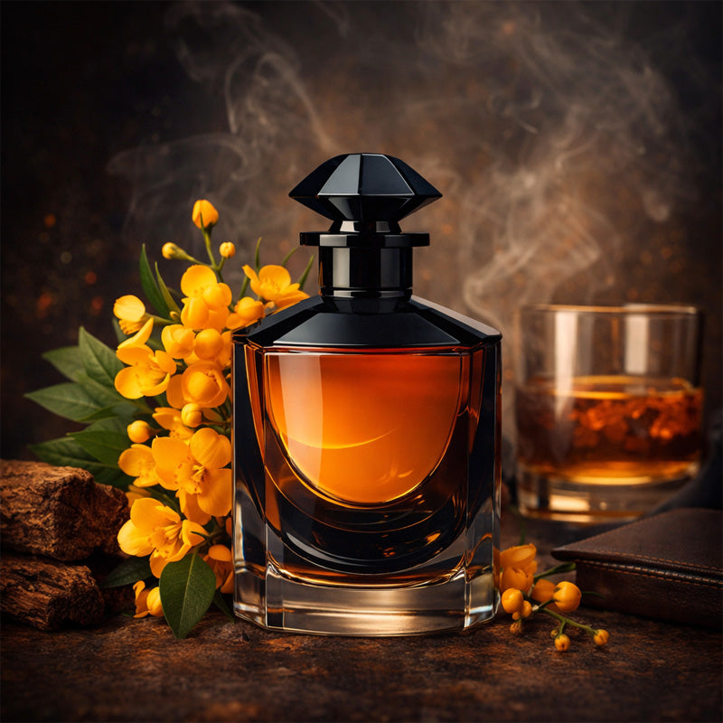Parfum MIYA Nocturne d’Ambre aux notes d’ambre, bois et vanille, fragrance intense et sophistiquée
