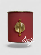 Bougie parfumée NUDE ESSENCE artisanale en cire de soja, design minimaliste avec médaillon Baoulé | MIYA