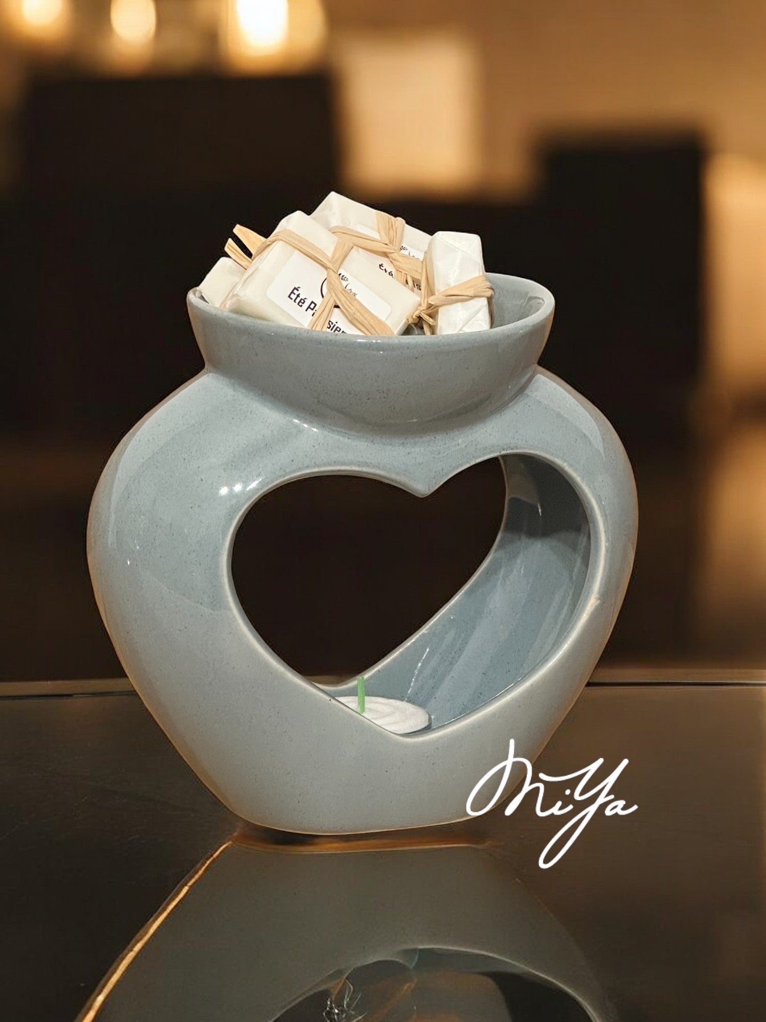 Brûleur Coeur Aromatique | Gris - MIYA’s BOUTIQUES