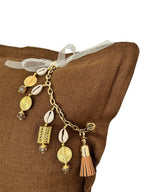 Coussin en lin MIYA confectionnés en lin belge artisanal, avec pampille-signature | MIYA