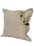 Coussin en lin artisanal MIYA, fabriqué en lin belge, avec pampille exclusive | MIYA