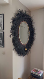 Ebony Round Mirror - Handmade Wall Decor | MIYA